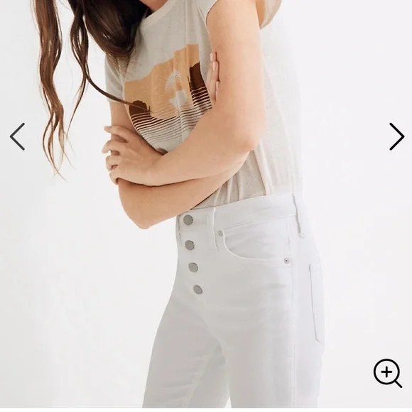 Madewell White 10” High Rise Skinny Crop Jeans NWT - Picture 3 of 10